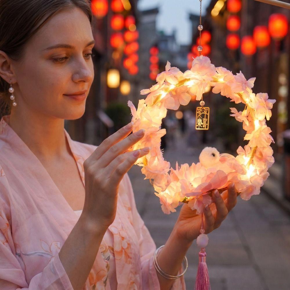 PVC Rabbit Lanterns Flower Lotus Lantern Kawaii Mid-Autumn Festival Lantern Party Decoration