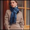 White Fang Women's Large Check Scarf, Autumn/Winter Stole, Stylish Throw, Perfect for Outings, MA121 (Denim Blue)