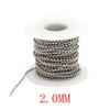 10meters/roll 1.5/2/2.4mm Beaded Ball Stainless Steel Chain Bulk Chains for DIY Necklaces Bracelet Keychain Jewelry Making