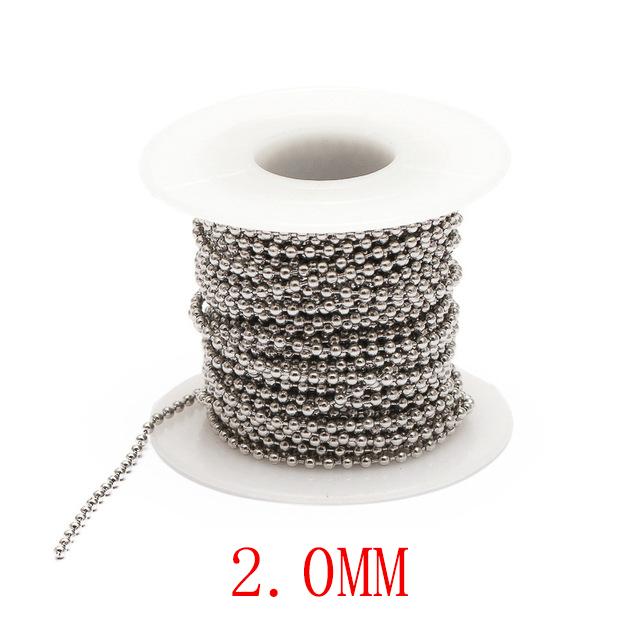 10meters/roll 1.5/2/2.4mm Beaded Ball Stainless Steel Chain Bulk Chains for DIY Necklaces Bracelet Keychain Jewelry Making
