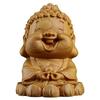Cute Mini Shakyamuni Buddha Statue, Carved from Premium Natural Boxwood, Perfect for Soto Zen Buddhism, Zazen, or as a Laughing Buddha, Buddhist Altar