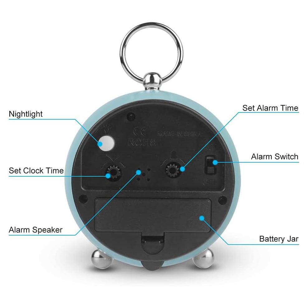 Ретро-будильник, не тикающий, бесшумный, прикроватные часы, простые, громкие, настольные часы с подсветкой для крепко спящих людей