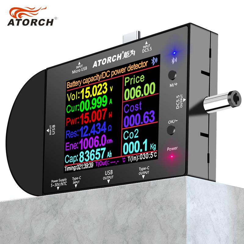 UD24 2.4"inch USB tester DC5.5 Type-C digital voltmeter ammeter power bank voltage detector volt QC PD electric meter for APP