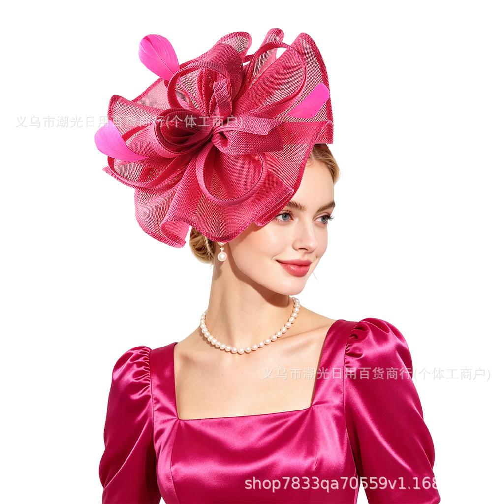 Hot Sale Kentucky Derby Festival Faux Hemp Headwear, Wedding Party Tea Session Hair Accessories