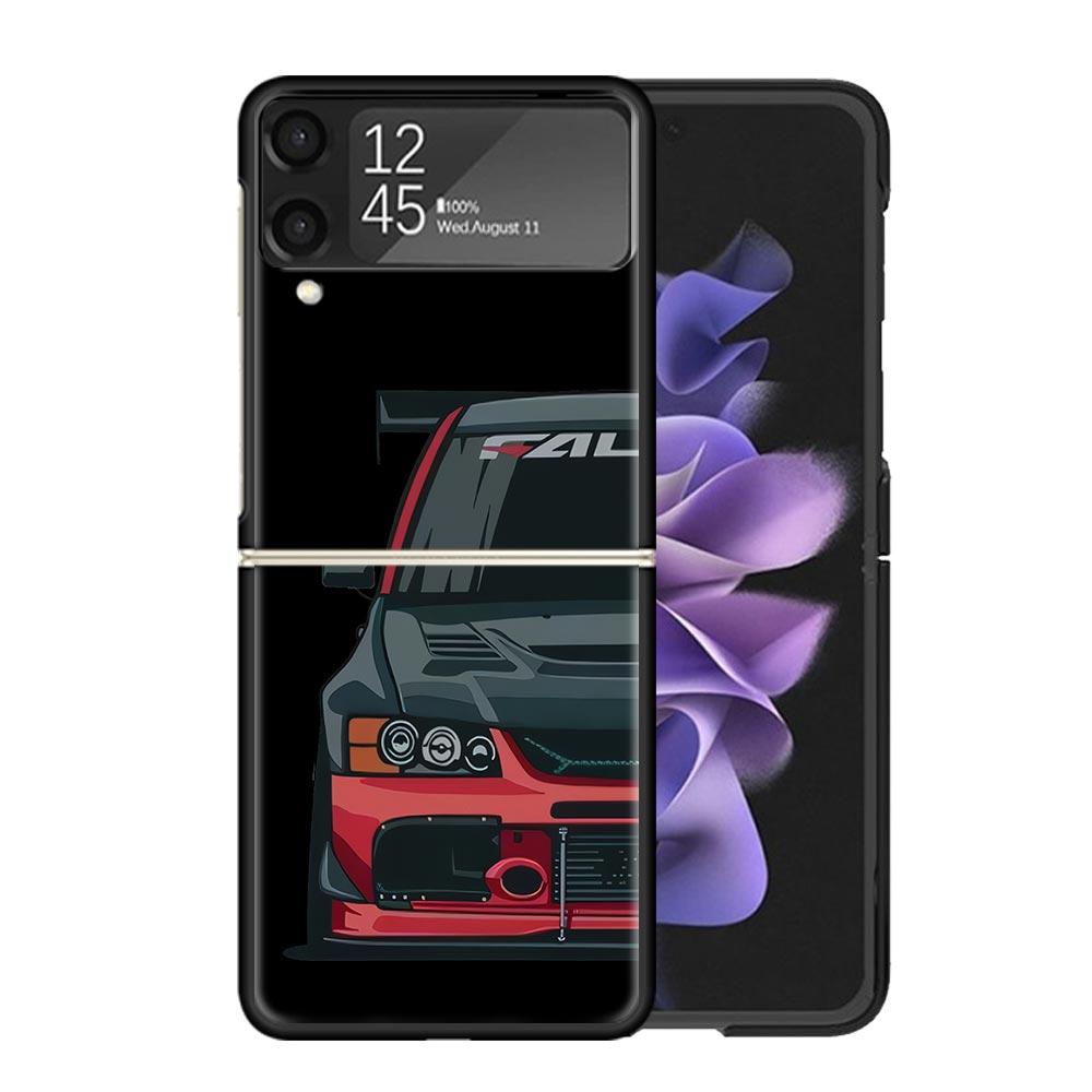 JDM Tokyo Drift Sports Car Male Men Clear Phone Case For Samsung Z Flip 7 6 5 4 3 Galaxy ZFlip7 ZFlip6 ZFlip5 ZFlip4 ZFlip3 5G P