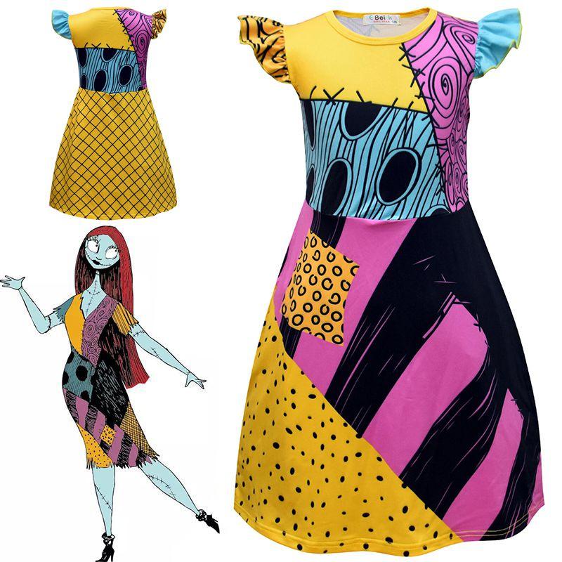 Очаровательный костюм платья Салли из «Кошмара перед Рождеством» для девочек Мягкий и прочный