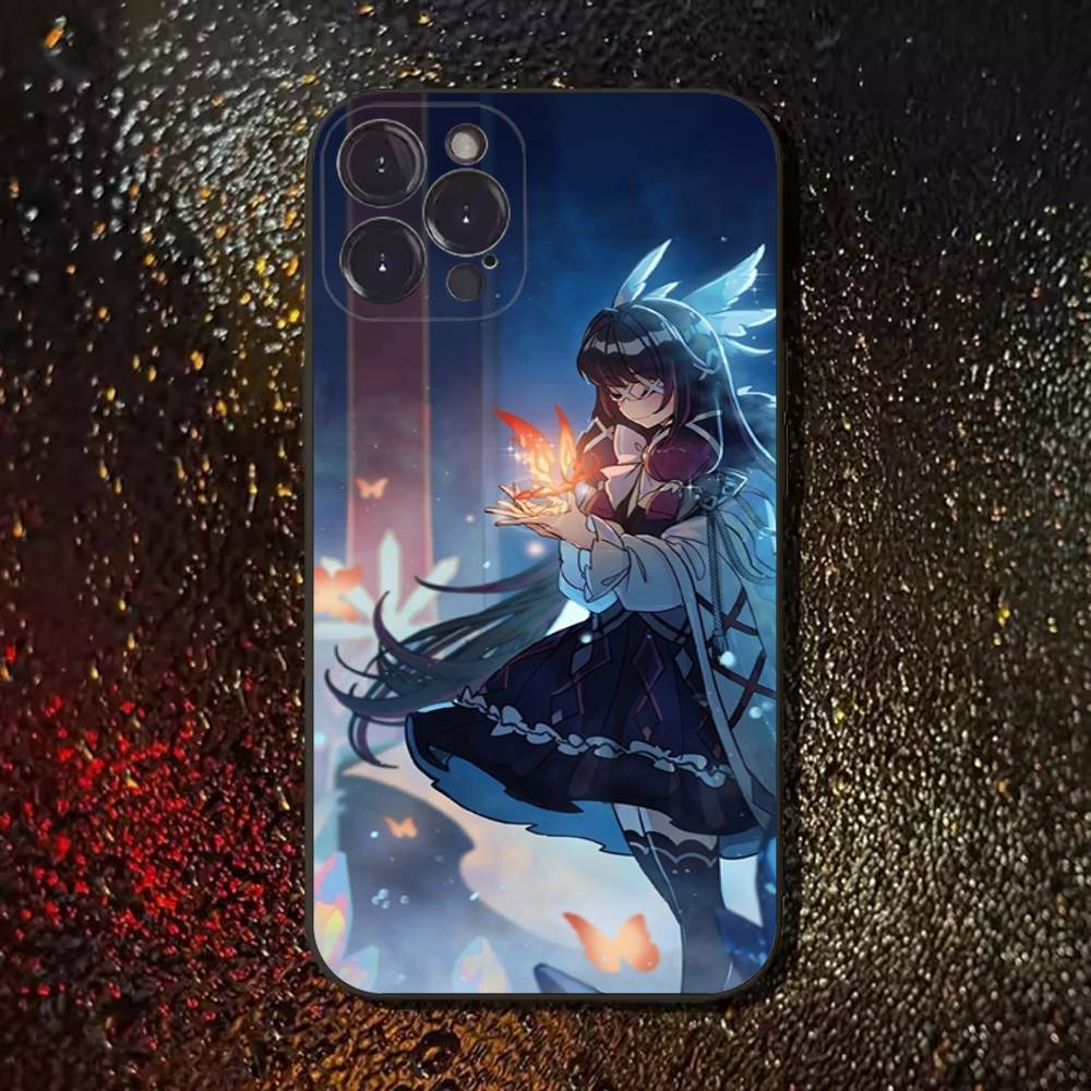 G-Genshin Impact Колумбина Чехол для телефона Для iPhone 17,16,15,14,13,12,11 Plus,Pro Max,XS,X,XR,SE,Mini,8,7, Мягкий силиконовый Черный чехол