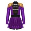 Girls Ringmaster Circus Costume Long Sleeve Tassel Epaulet Shiny Sequins Design Jumpsuit Dress