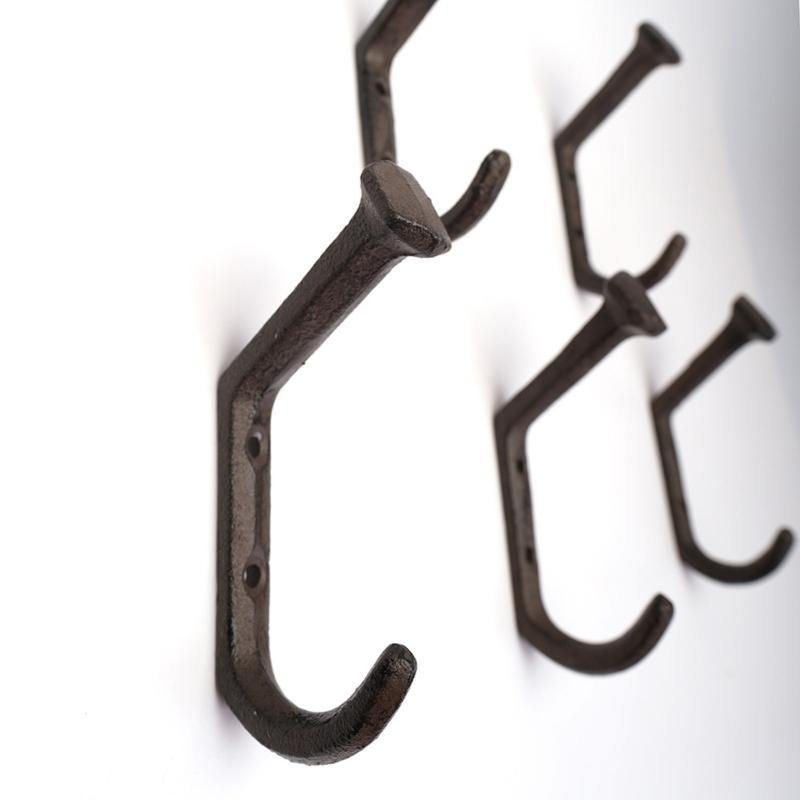 Декоративный железный дверной крючок Античный дизайн гвоздя Настенные органайзеры Прочное решение для хранения в прихожей Для пальто, сумок, ключей