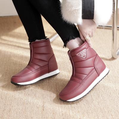 Зимние шерстяные туфли для мамы, пожилые, зимние сапоги, хлопковые туфли, женские, нескользящие, мужские короткие ботинки, водонепроницаемые, теплые, с коротким голенищем, на плоской подошве