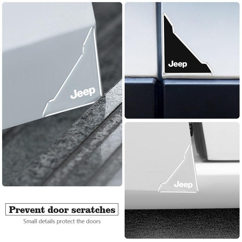 For Jeep 4Pcs Car Door Silicone Buffer Sticker Anti Collision Scratch For Jeep Wrangler Renegade Compass Grand Cherokee Patri