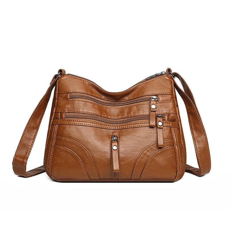 Мягкая кожаная сумка-мессенджер, наплечная сумка, простая сумка для мамы, женская новая модная универсальная ретро-сумка