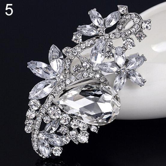 Waterdrop Flower Brooch Pin Rhinestone Crystal Brooches Bouquet Wedding Jewelry MIT