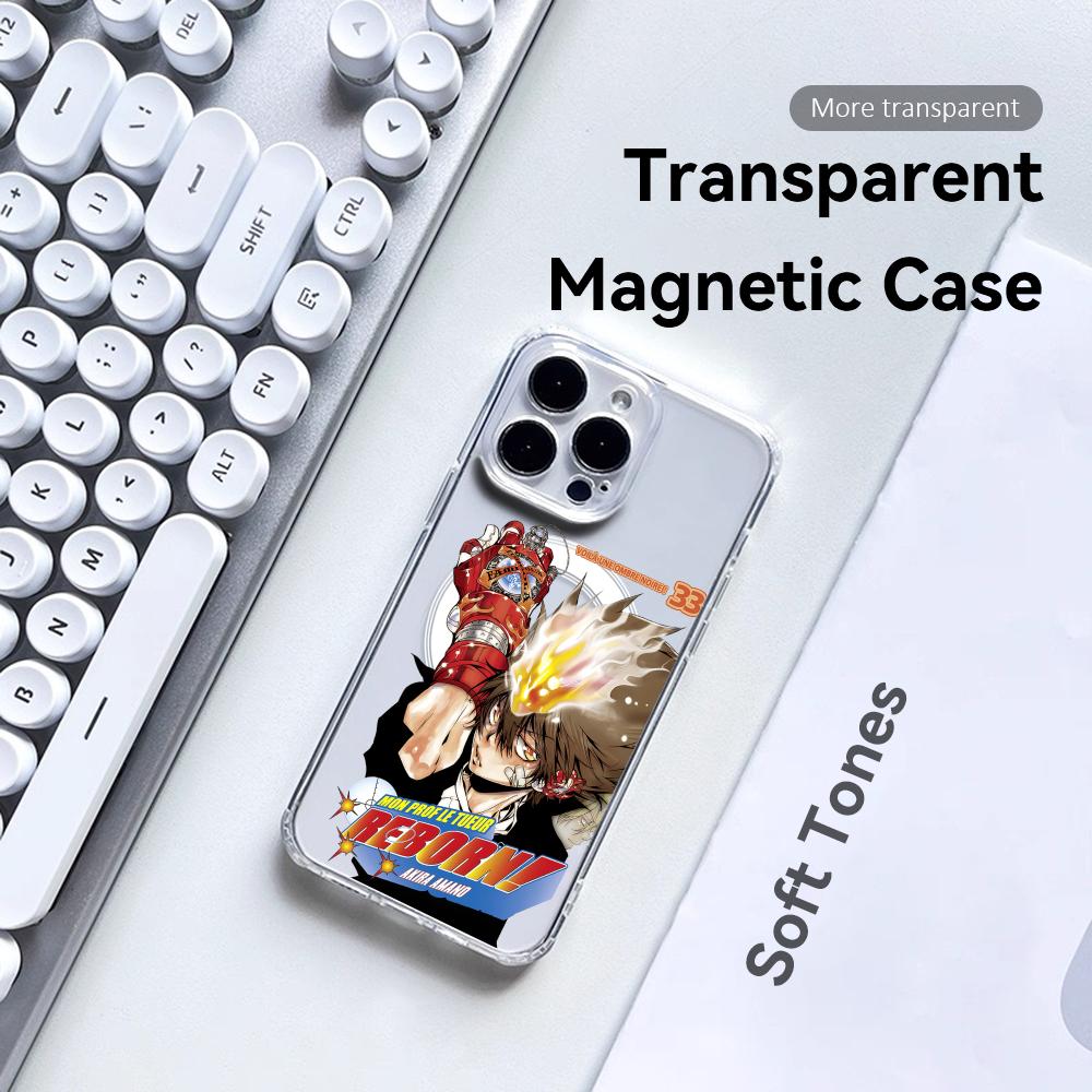 Чехол для телефона R-Reborn из аниме для iPhone 17 16 15 14 13 12 Pro Max Plus с магнитным кристально чистым корпусом, беспроводная зарядка
