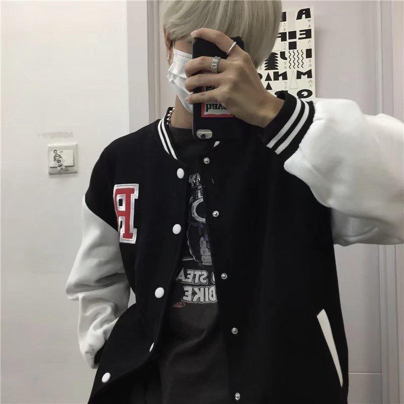 Мужская и женская модная брендовая толстовка с капюшоном Jacketamerican Retro Baseball Свободная куртка Мужская мода Сплошной цвет Топ Свободная куртка больших размеров