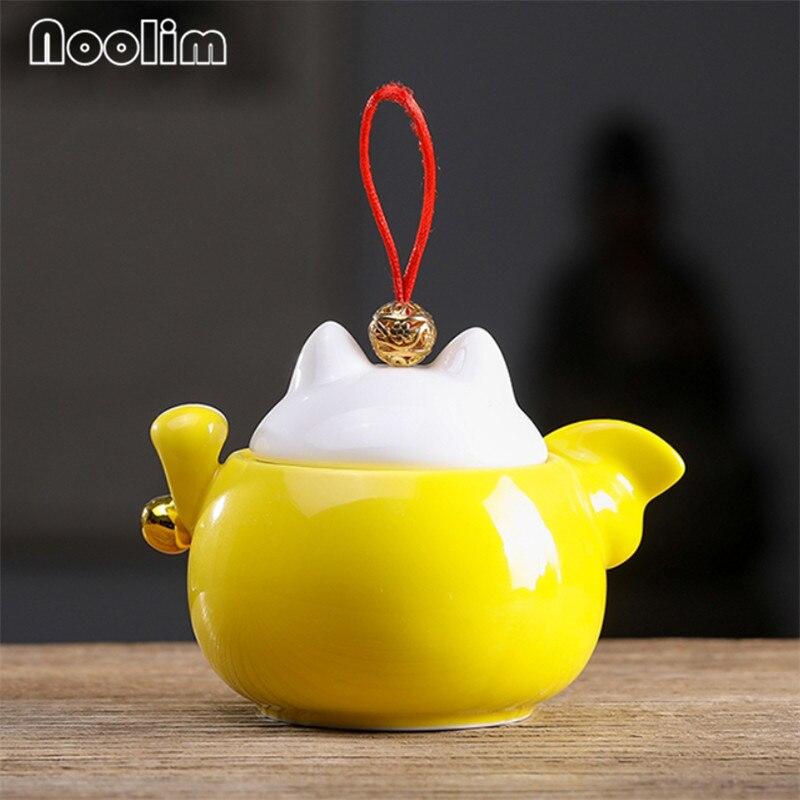 Lucky Cute Cat Caddy Керамическая герметичная банка в форме животного Дорожная портативная банка для специй Кухонный небольшой резервуар для хранения