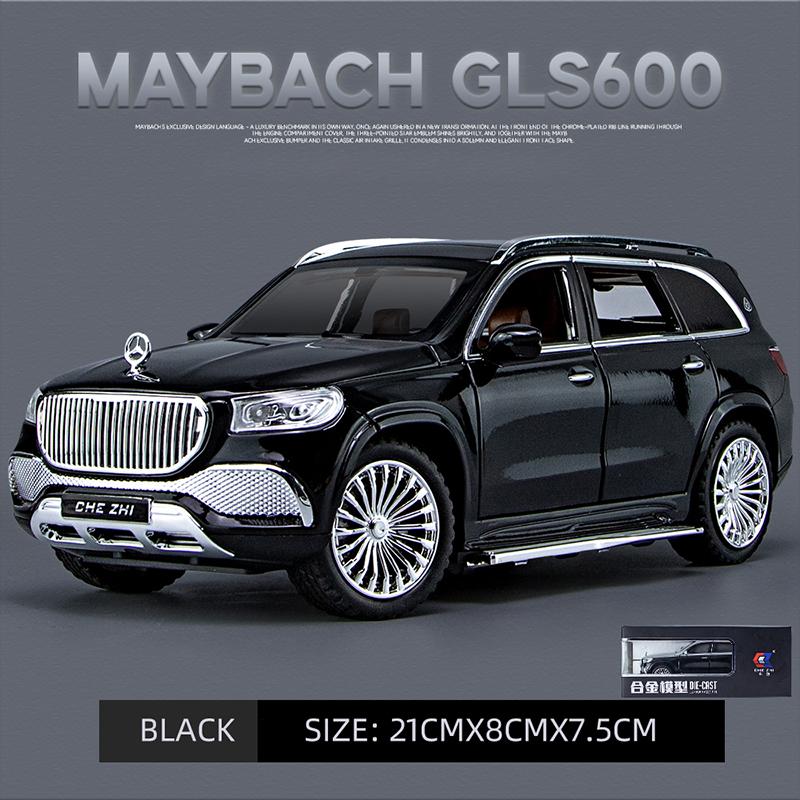 1/24 Scale Maybach GLS-Class GLS600 Diecast Car Model Toy, Pull Back Toy Vehicle with Sound and Light for Kids Toddler Boys Girls Gift Collection