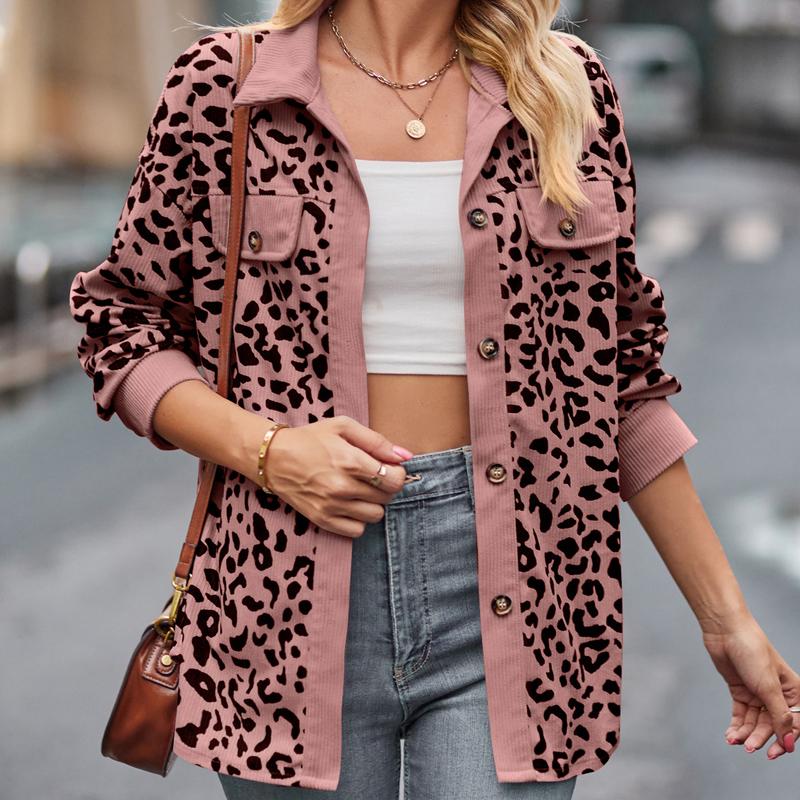 Куртка-рубашка с леопардовым принтом на пуговицах с длинными рукавами, женская, осень 2025, новые европейские и американские женские топы