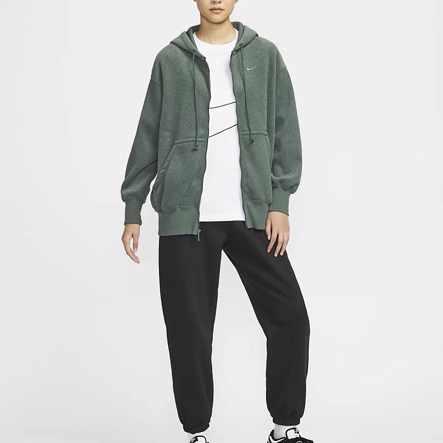 Nike Спортивная повседневная куртка с капюшоном и длинным рукавом Женские куртки Зеленая FZ1268338