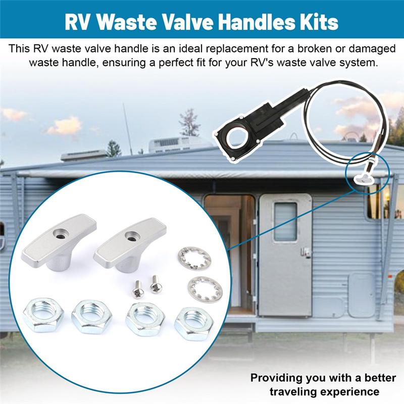 RV Sewer Valve Handle Replacement For Waste Valve Extension Tube, RV Waste Valve Aluminium Handle Kits-A87Q