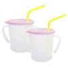 Agaphra New Magic Straw Cup 300ml, 2 Packs, NEW Pink