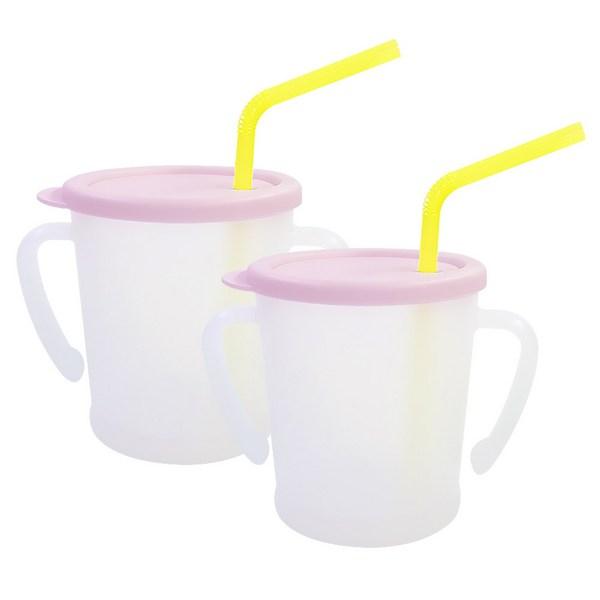 Agaphra New Magic Straw Cup 300ml, 2 Packs, NEW Pink