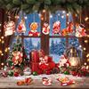 Santa Snowman Deer Ornaments 12Pcs/Set Poplar Wood Christmas Ornament Set with Hanging Lanyards Claus Retro Style Party Favors Decoration for Holiday