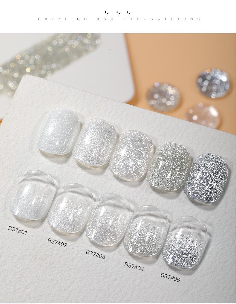 Новый гель-лак Moonlight White Glitter для универсального свадебного дизайна ногтей