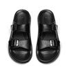 Fashion New Arrival Men's Casual Leather Slippers Sandals Adjustable Straps Half Drag Summer Slides Non-Slip Sole Male Wading Aqua Shoes