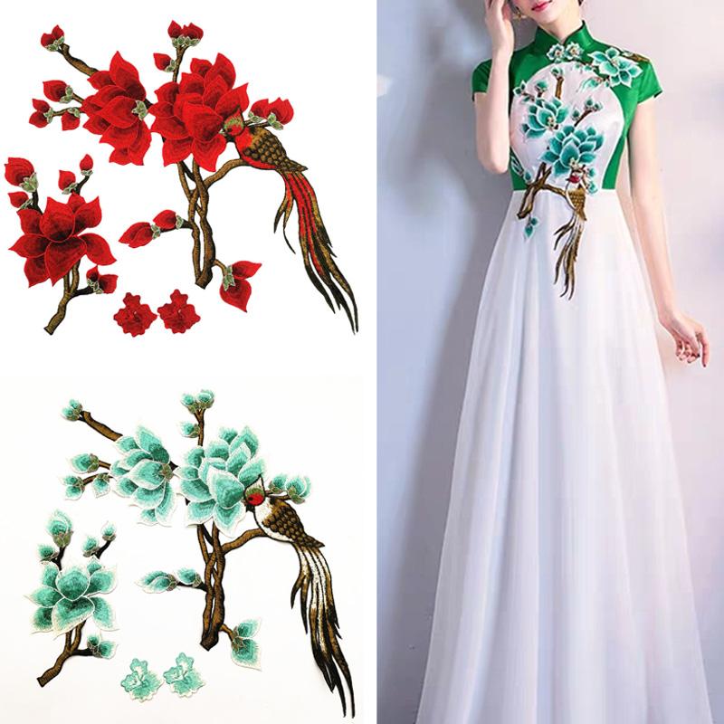 1 Набор Вышитая Магнолия DIY Швейные Аксессуары Сумка Вышивка Цветы для Джинсов Шляпы Аппликация Ремонт Тканевые Наклейки