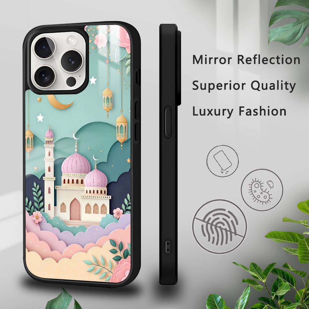Realistic Cartoon Landmarks Phone Case For IPhone 17 16 15 14 13 12 11 Pro Max Plus Mini Plus Hard Mirror Surface Protect Funda