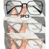 3Pcs Fashion Ladies Myopia Glasses Computer Eyewear Luxury Men Women Unisex Anti-Blue Light Eyeglasses