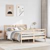 VidaXL Bed Frame with Headboard 140x190 Cm Solid Pine Wood, Bed, Bedroom Furniture, Wooden Bed, Bed 3306637