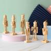 6 шт. 13 см Щипцы для орехов Деревянные украшения Набор украшений Белое заготовка Деревянный декоративный кулон Фигурки Рождественские DIY Наборы для рисования