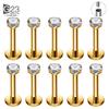10Pcs ASTM F136 Titanium 2/2.5/3/4mm CZ Labret Stud 16G Tragus Helix Cartilage Conch Flatback Earlobe Piercing Body Jewelry