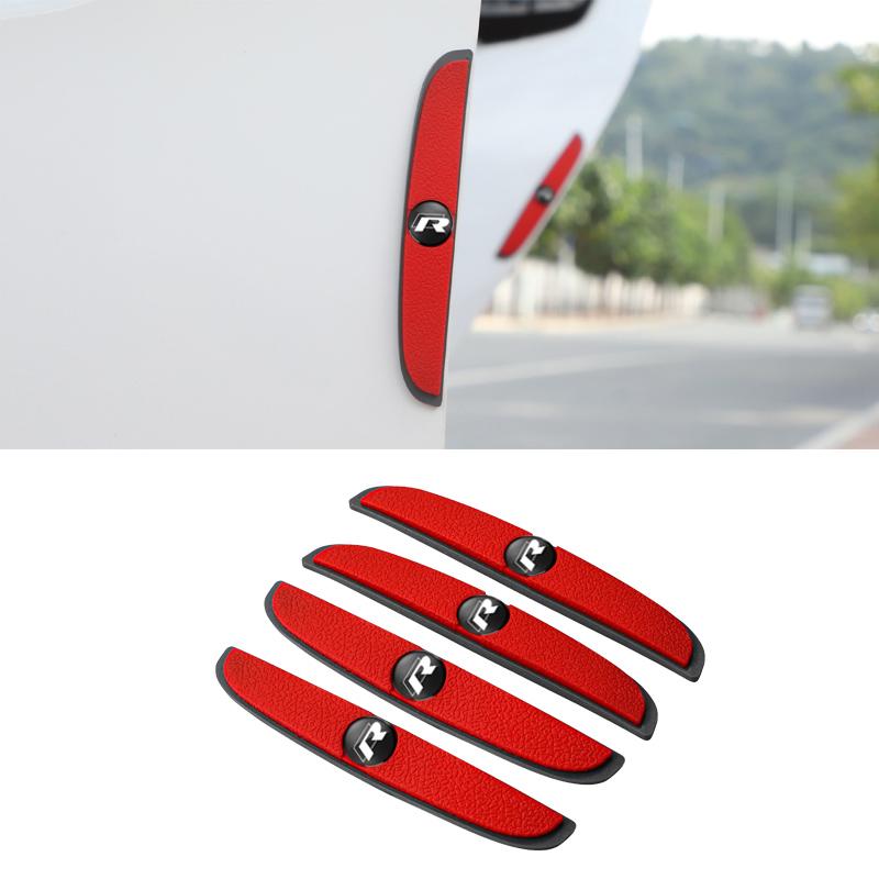 RUNTB1 1Set Car Anti-collision Strip Protector 3D Sticker Decoration Accessories For Volkswagen VW RLine R Golf Amarok Phaeton ID3 GTI