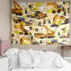excavator Print Tapestry, Backdrop, Easy Setup, Ideal for Bedroom, Office & Living Room, with Aesthetic Wall Hanging Decor.