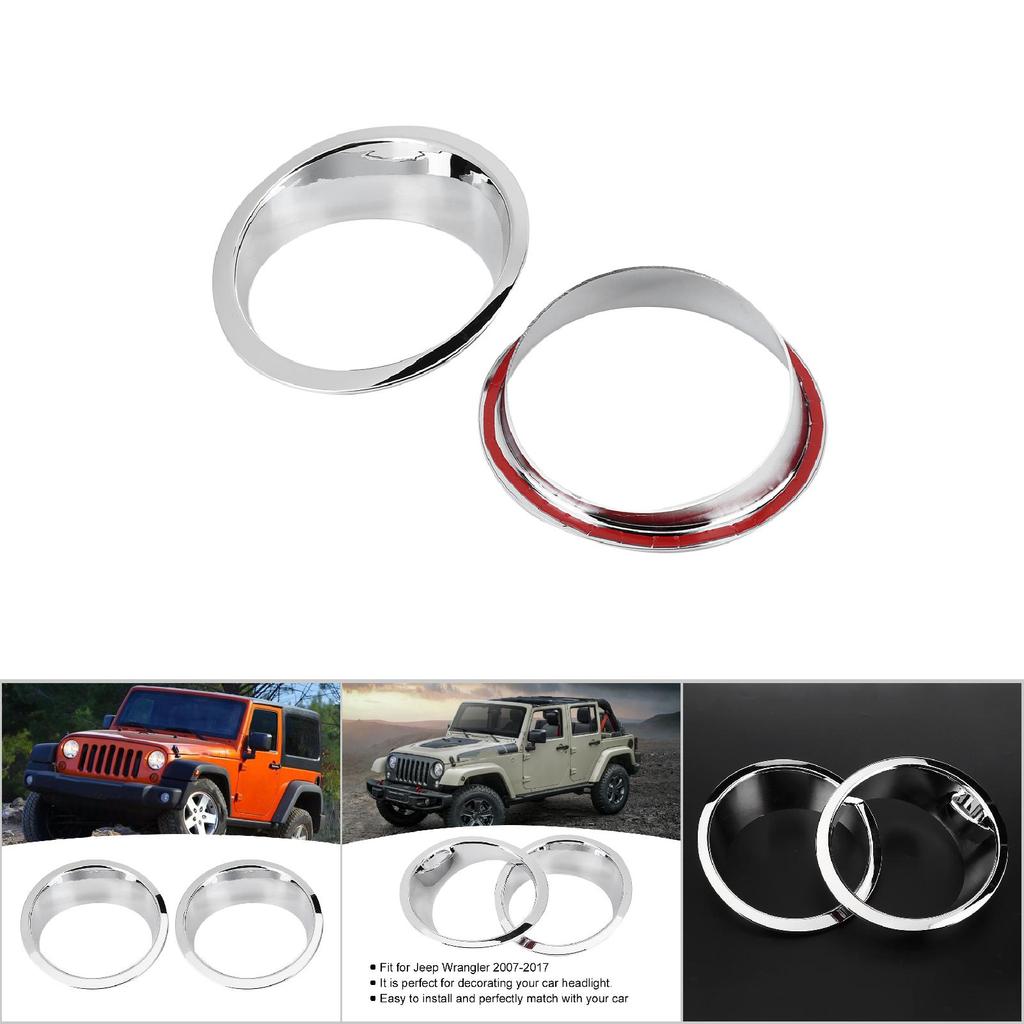 1 пара Накладки на фары переднего света автомобиля Подходят для Jeep Wrangler 20072017Яркий цвет