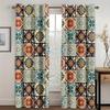 2pcs Boho Mandala Printed Window Curtains For Bedroom Living Room Rod Pocket Drapes For Bathroom Patio Door Windows Home Decor
