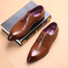 New Fashion Male Wedding Business Dress Men Pointed Toe Oxfords Man Office Dress Leather Shoes 2024