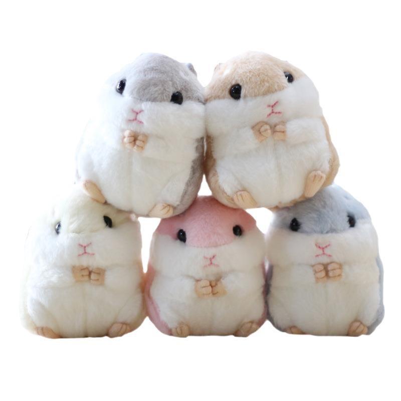Cute Hamster Stuffed Animal Hamsters Plush Toy Small Stuffed Doll with Chain for Kid Boy Girl Goodie Bag Fillers Birthday Gift