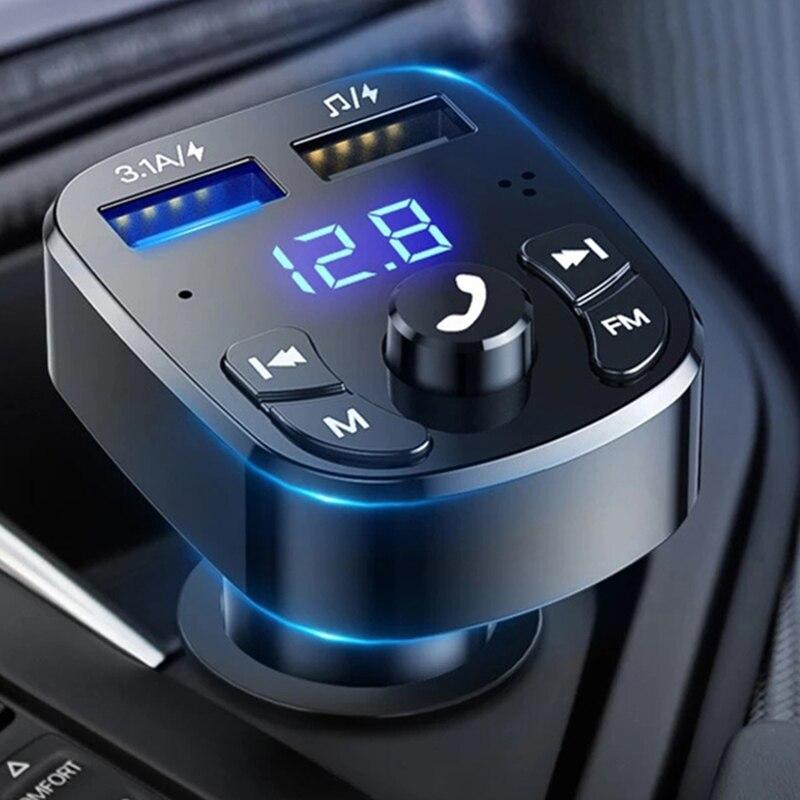 Автомобильный Mp3-плеер с двумя USB-разъемами, быстрое зарядное устройство, FM-приемник Bluetooth, Bluetooth-совместимый 5,0-Fm-передатчик, USB-флеш-накопитель, автомобильный комплект