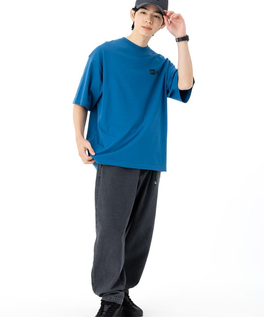 NEW ERA Short Sleeve Onspotz Exclusive Oversized Blue Black M Oversized Cotton Tee Box Logo T-Shirt S/S