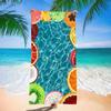 Пляжное полотенце Fruit Splash, супервпитывающее, быстросохнущее, из микрофибры, с принтом фруктов, мягкое, не собирающее песок, для пикника и летнего отдыха