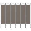 350160 vidaXL Room Divider 6 Panels Anthracite 240x200 Cm Fabric