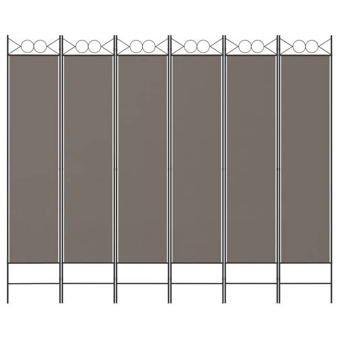 350160 vidaXL Room Divider 6 Panels Anthracite 240x200 Cm Fabric