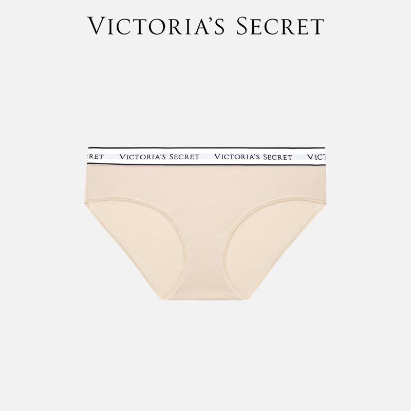 Victoria's Secret Хлопковые трусы-хипстеры с логотипом на поясе