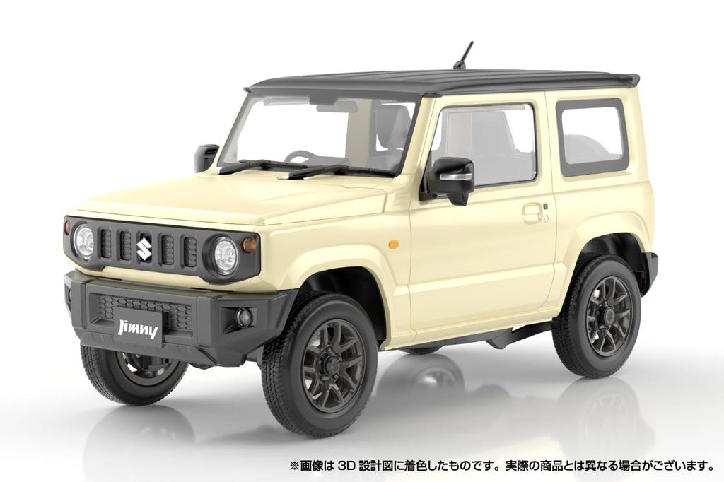 Aoshima Bunka Kyozaisha Rakupla Snap Car Series JB64 Jimny 2018 Chiffon Ivory Metallic Plastic Модель 1/24 No.03-CI Цветовая кодировка (Машина)