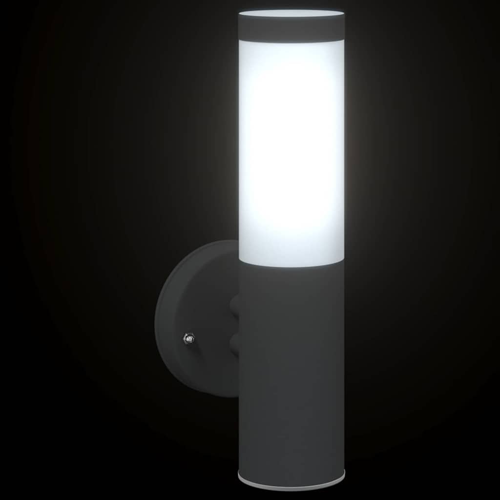 Outdoor Wall Lamp Black 15 x 7.5 x 33 cm Stainless Steel and Plastic