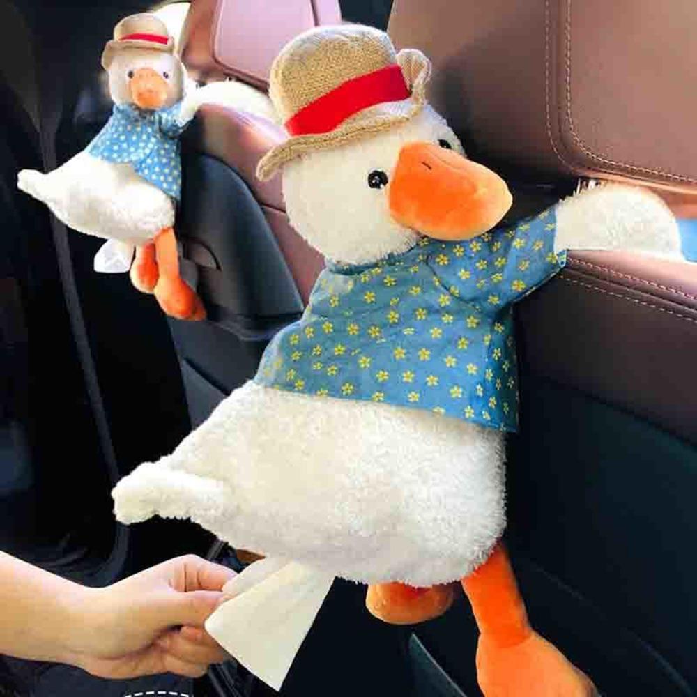 Height 29cm Straw Hat Duck Tissue Box Travel vehicle daily convenience supplies